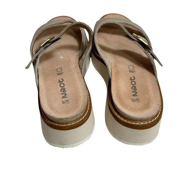 Naot Halvah Platform Wedge Sandal Womens 41 / 10 Ivory Leather Slide Comfort - Picture 4 of 5